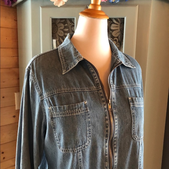DENIM JACKET / Top. Zipper Front w/Pockets - Picture 5 of 7